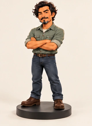 Collectible figurine product mockup
