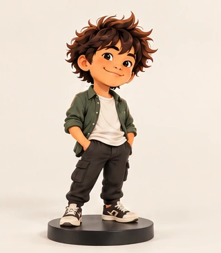 Collectible figurine product mockup