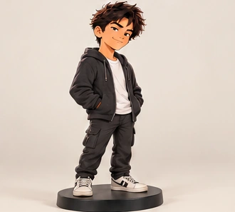 Collectible figurine product mockup